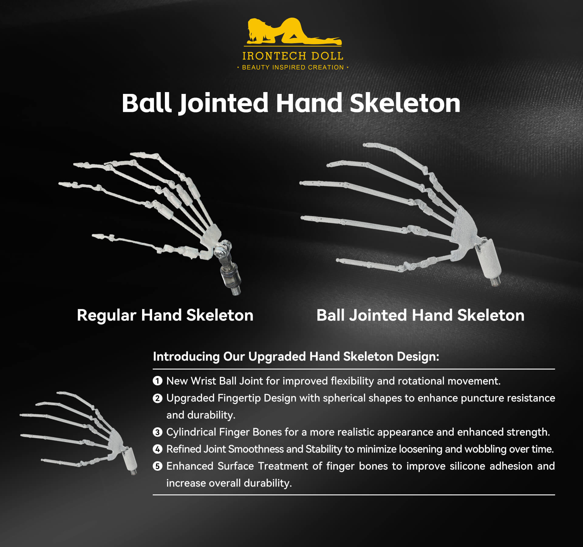 Ball jointed hand skeleton option